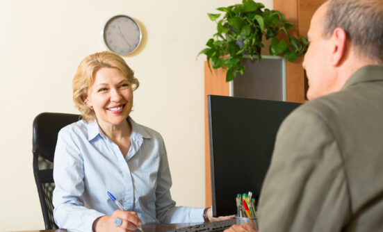 Lawyer giving advice to a consumer