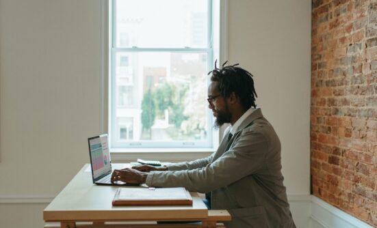 A man on his laptop