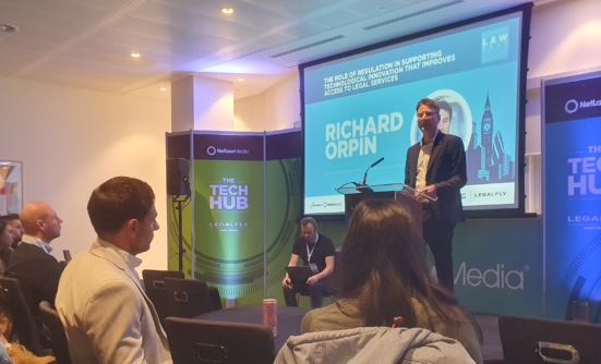 Richard Orpin, Director of Regulation and Policy at the LSB, speaking at the London Law Expo 2024